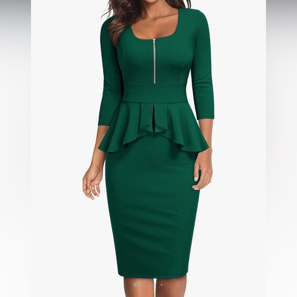 Miusol dress Women's XXL Retro Square Neck Ruffle Style Slim Business Pencil EUC - Picture 16 of 16